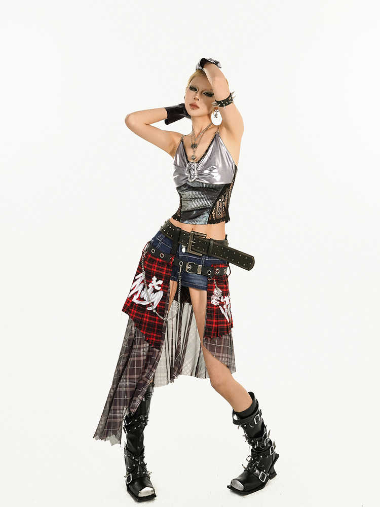 Riot Doll Plaid Girdle Skirt