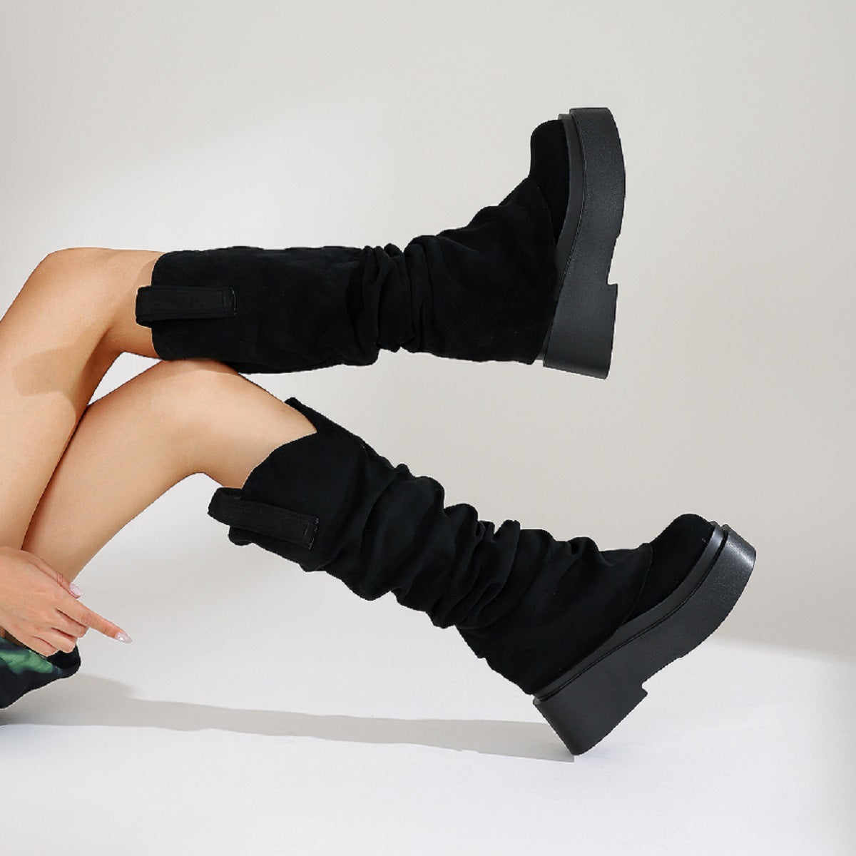 Luxe Faux Suede Platform Boots