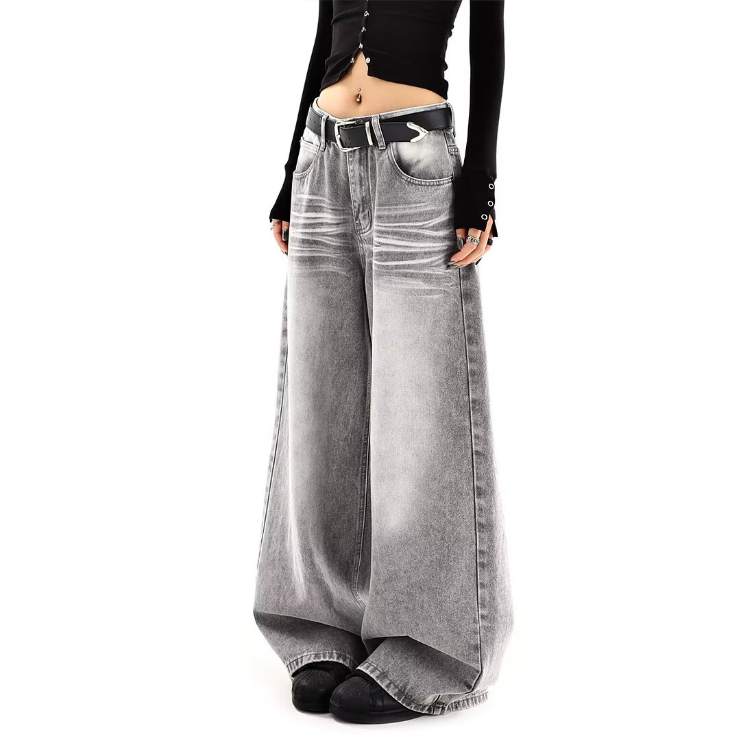 Urban Muse High-Waist Loose Wide-Leg Jeans