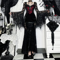 Moon Gothic Chain Long-Sleeve Dress