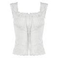 European Lace Corset White Slim-Fit Top