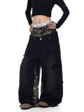 Grunge Ghost Distressed Unisex Wide-Leg Denim Jeans