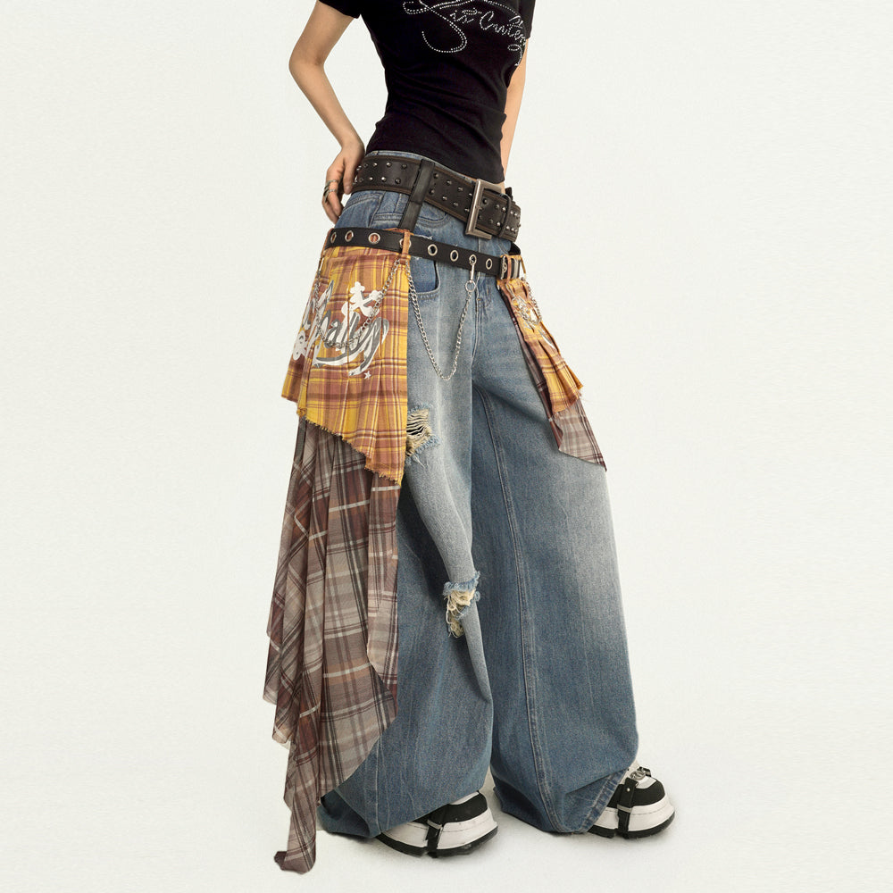 Riot Doll Plaid Girdle Skirt