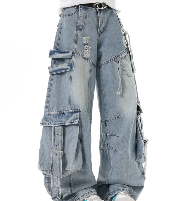 Unisex Heavyweight Pocket Detail Cargo Jeans
