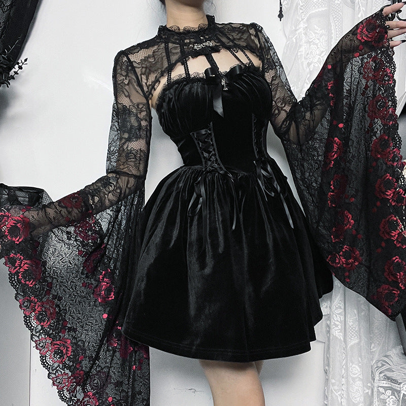 Shadow Bloom Embossed Lace Top