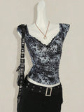 Y2K Slim-Fit Lace Detail Top