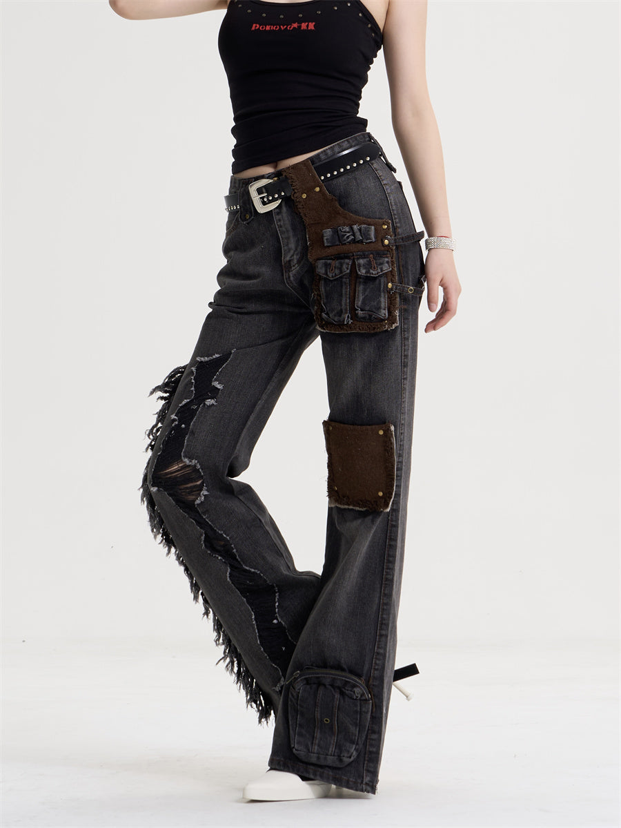 Wild West Fringe Patch Jeans
