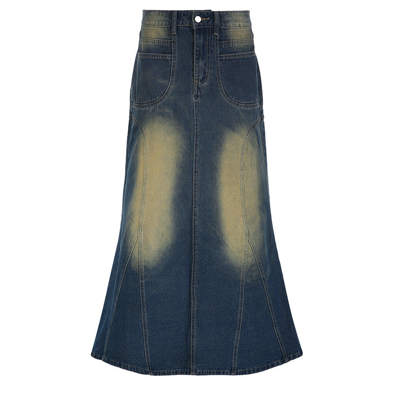 Y2K Grunge Washed Statement Skirt