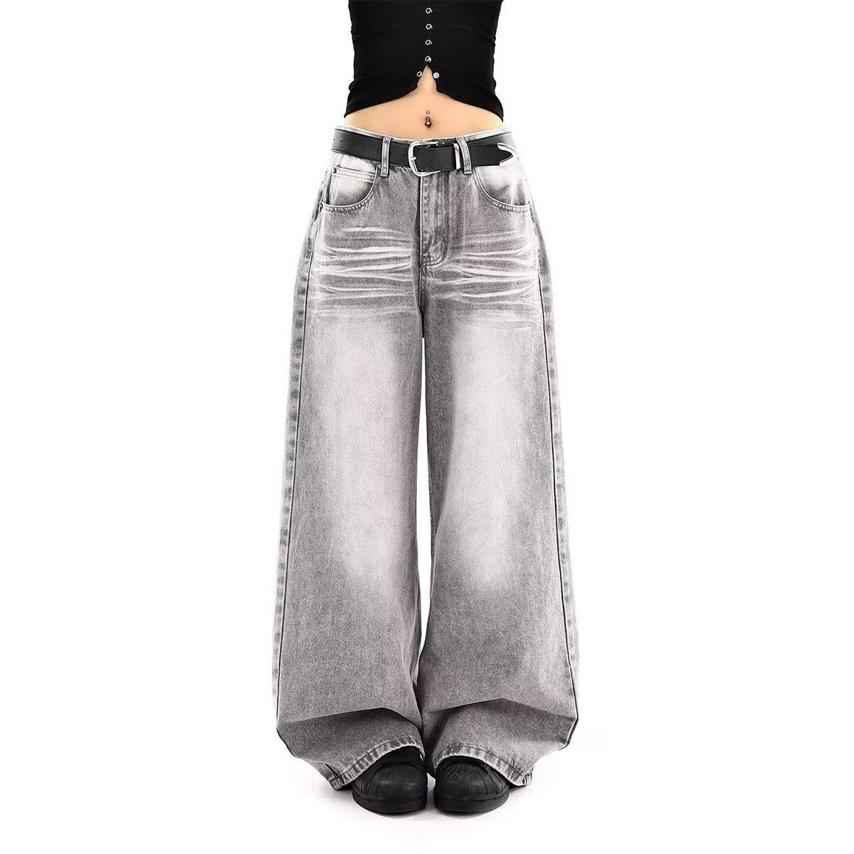 Urban Muse High-Waist Loose Wide-Leg Jeans