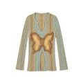 Y2K Butterfly Embroidered Knit Sweater