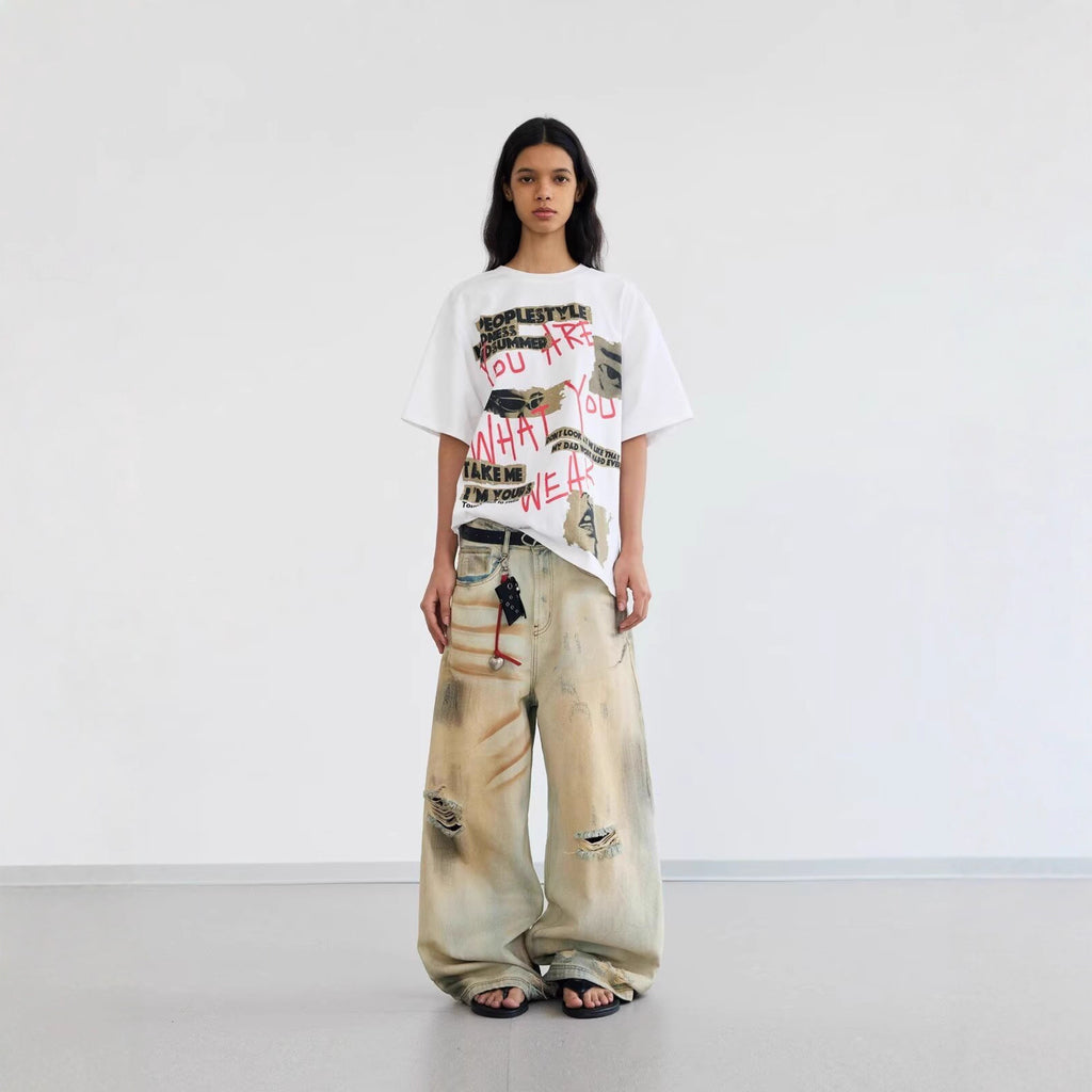 Unisex Distressed Hobo Grunge Jeans