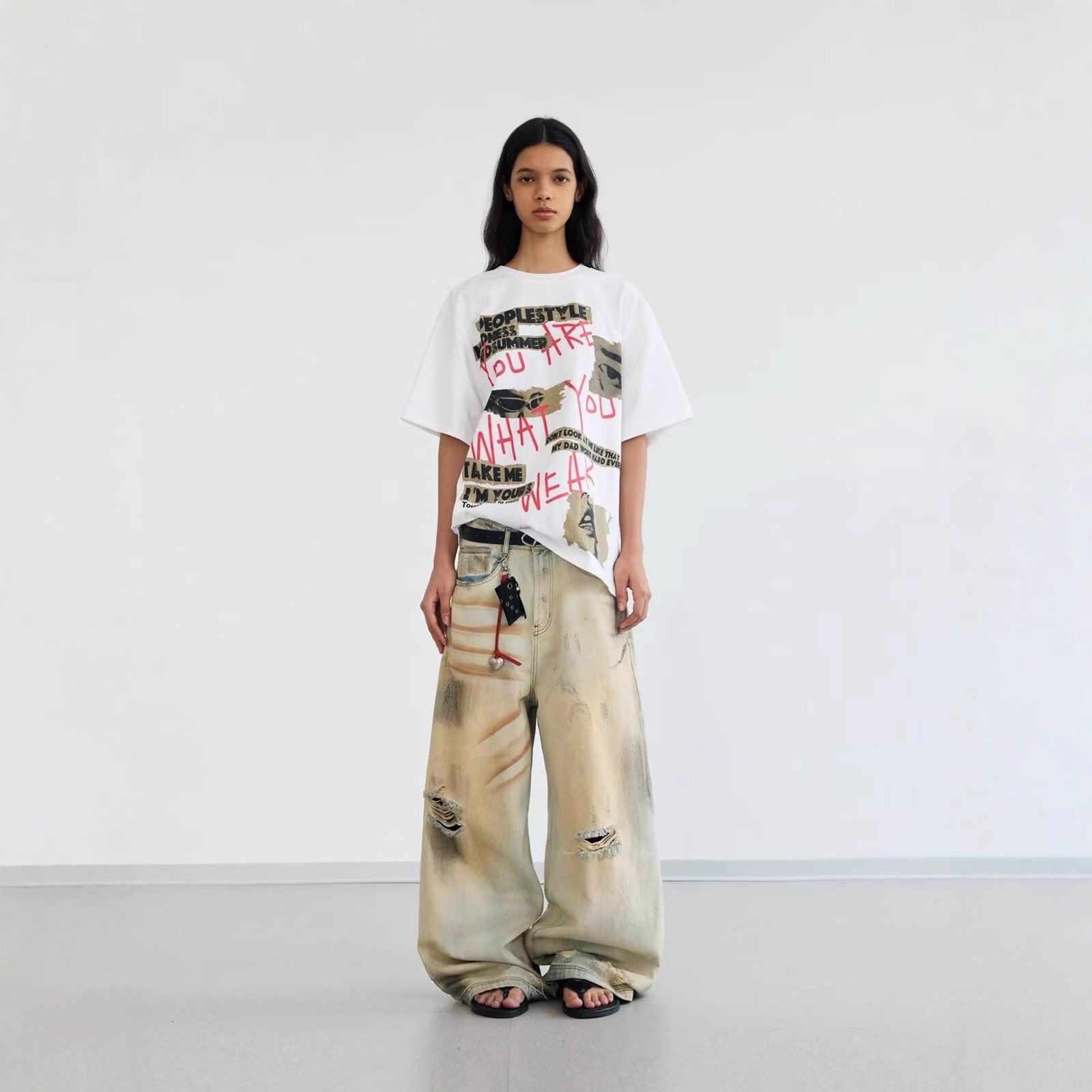 Unisex Distressed Hobo Grunge Jeans