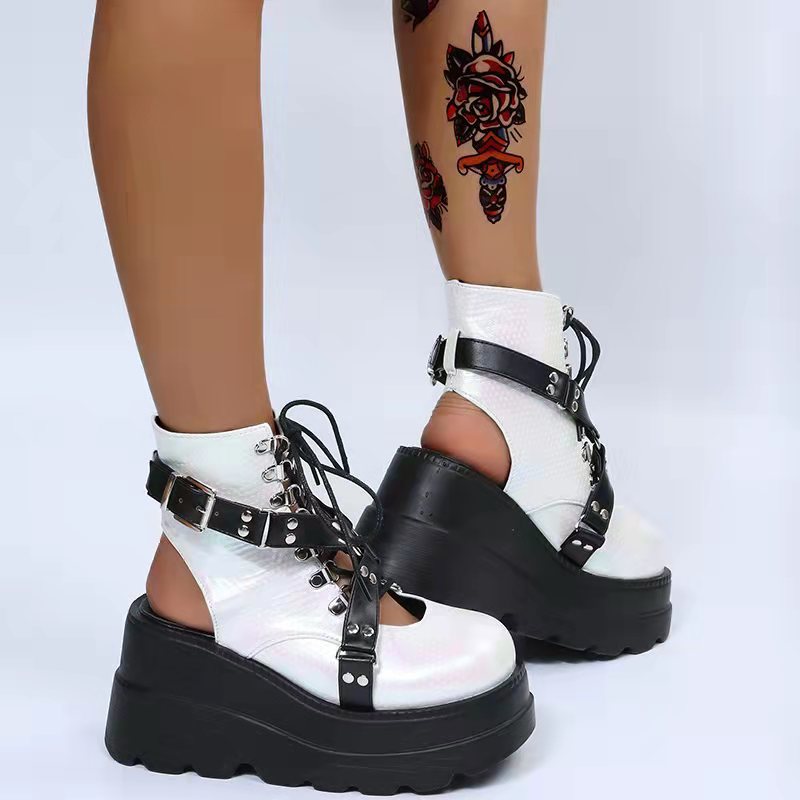 Urban Gothic Matte Platform Cutout Boots