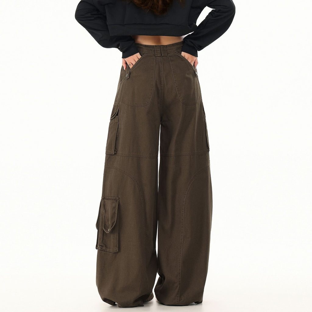 Industrial Utility Wide-Leg Cargo Pants