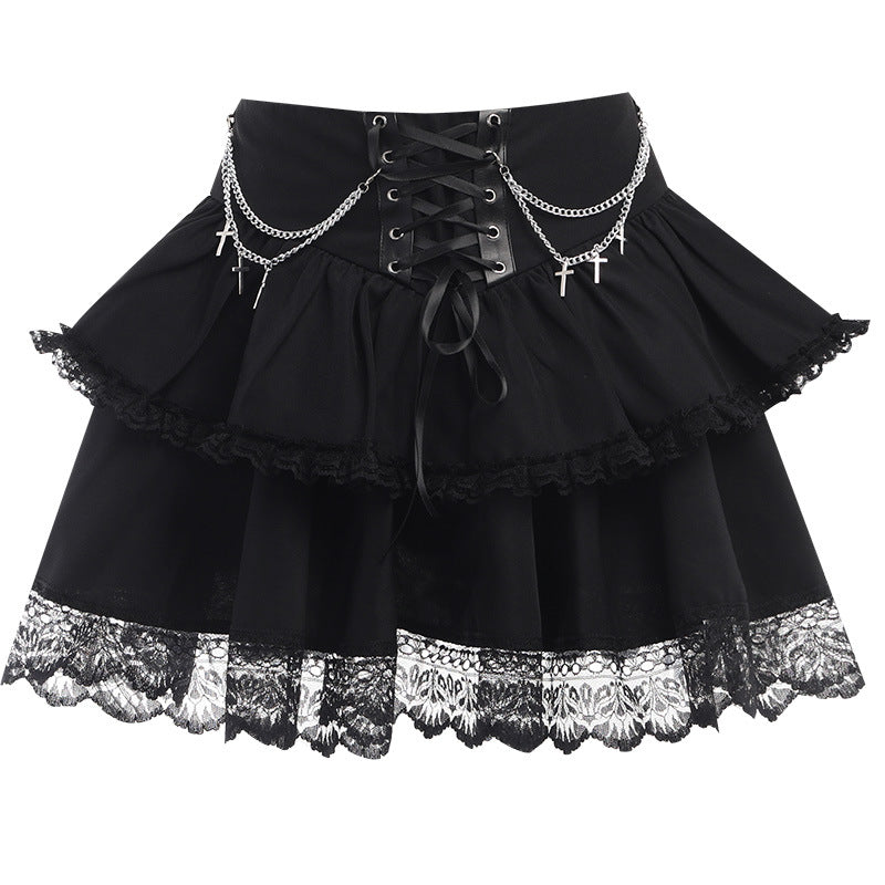 Harajuku Dark Fairy Gothic Double-Layer Skirt
