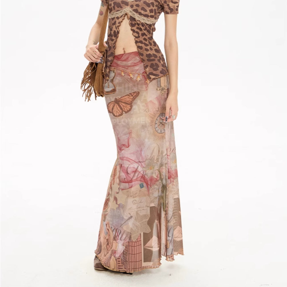 Ethereal Butterfly Maxi Skirt
