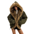 Lazy Chic Fur-Trim Hooded Coat