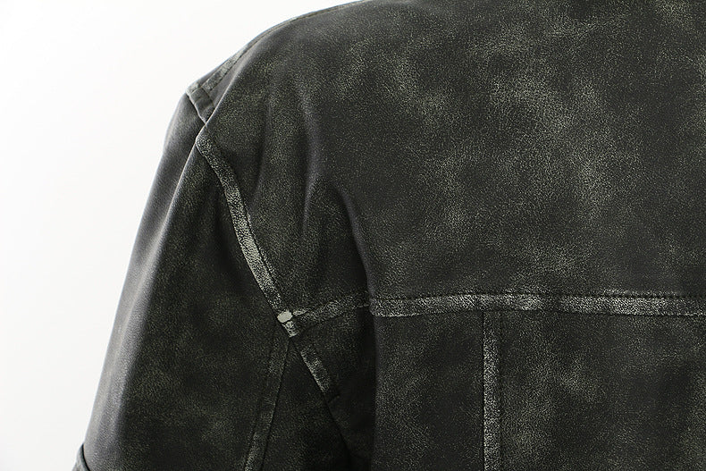 Irregular-Cut Polished Leather Jacket