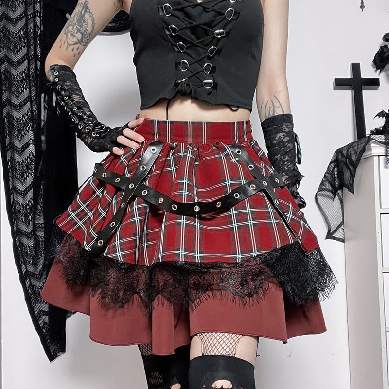 Harajuku Punk Plaid Bubble Mini