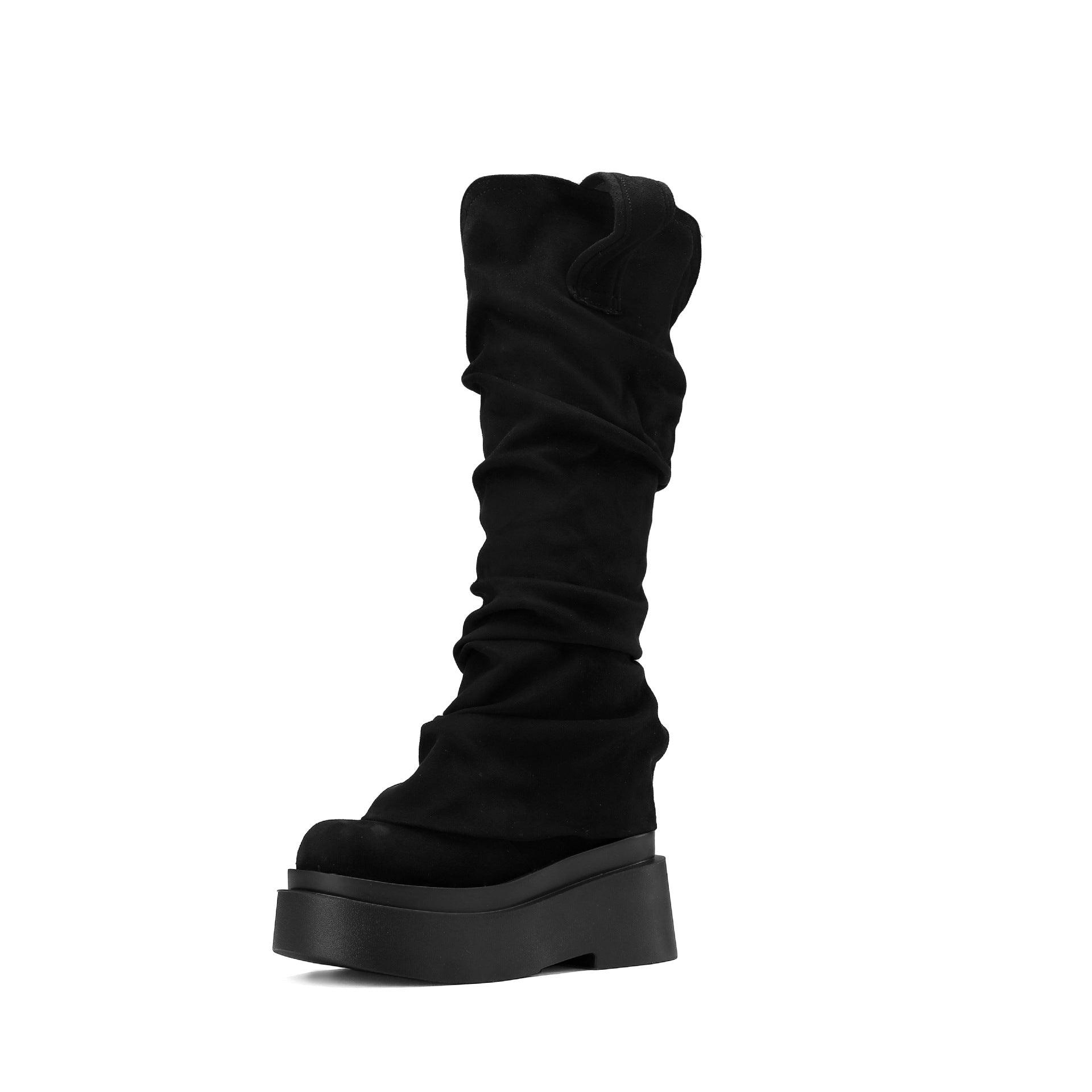 Luxe Faux Suede Platform Boots