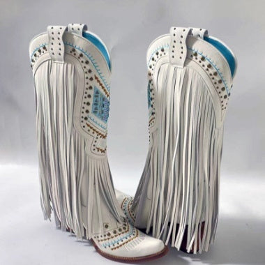 Glam Cowgirl Rhinestone Tassel Boots