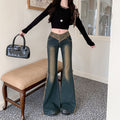 Soft Grunge Rose-Stitched Flare Denim