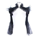 Gothic Steampunk Lotus Sleeve Feather Shawl