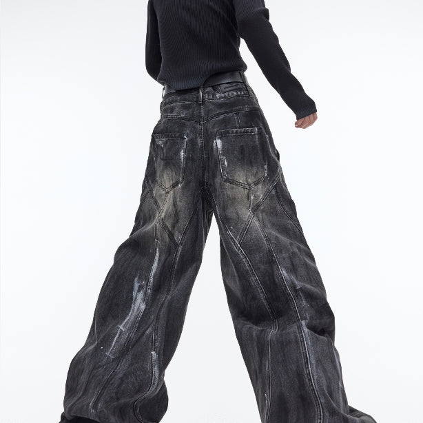 Throwback Heavy-Wash Statement Jeans