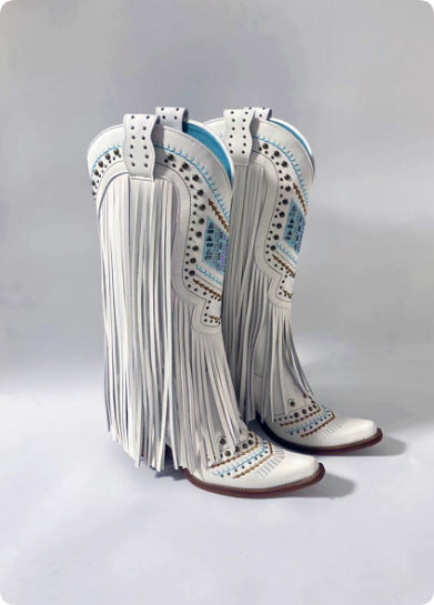 Glam Cowgirl Rhinestone Tassel Boots