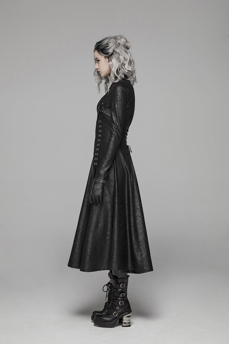 Dystopian Rocker Cracked Leather Jacket