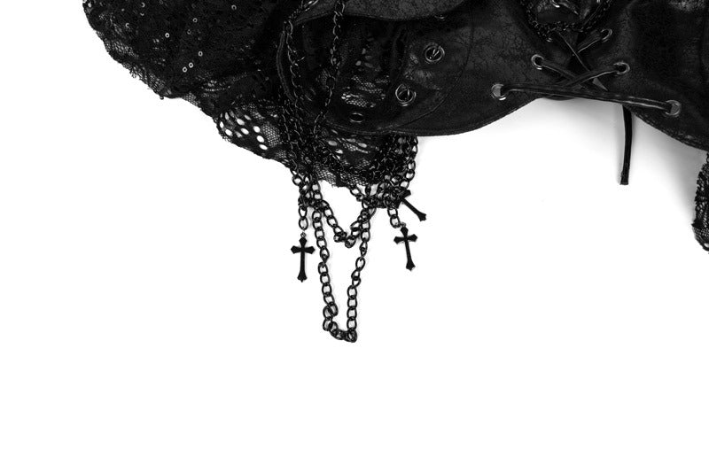 Regency Lace & Rivet Leather Shawl