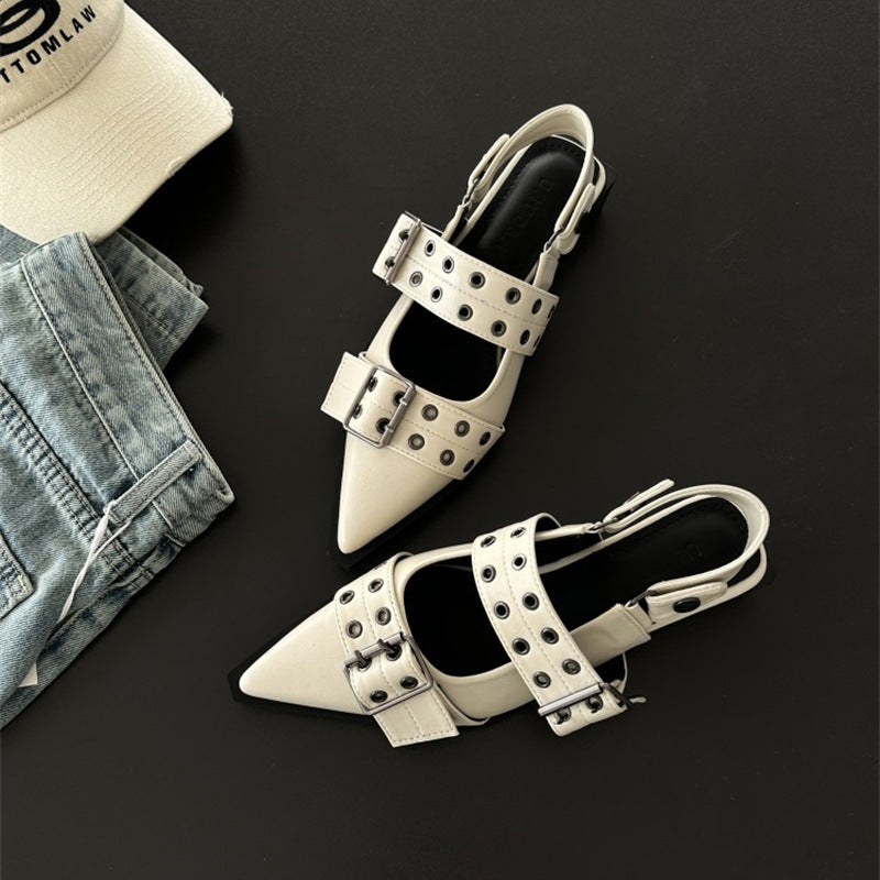 Rebellious Kitten Pointed-Toe Low Heels