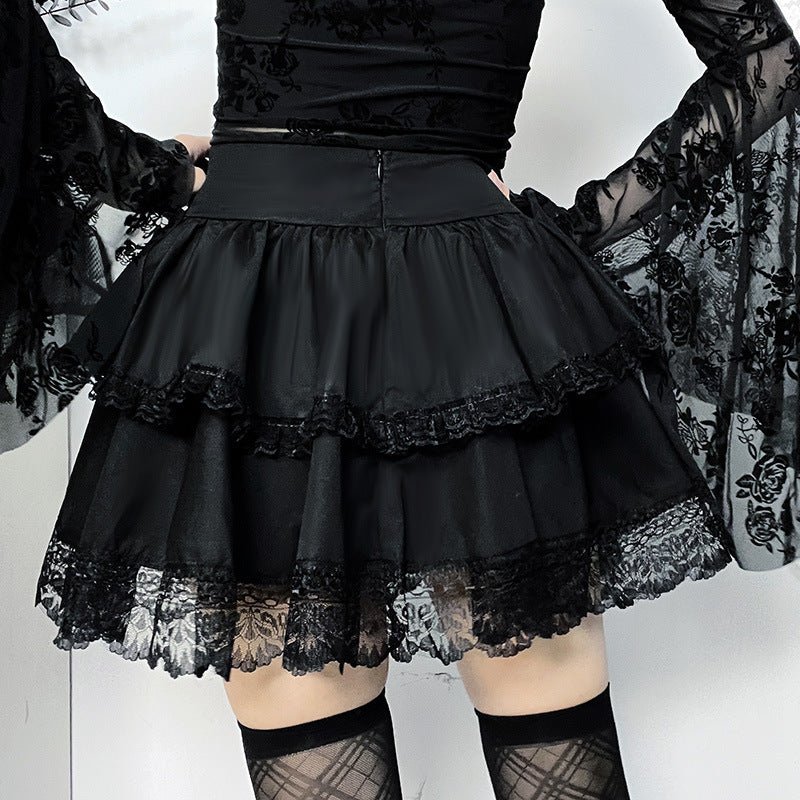 Harajuku Dark Fairy Gothic Double-Layer Skirt