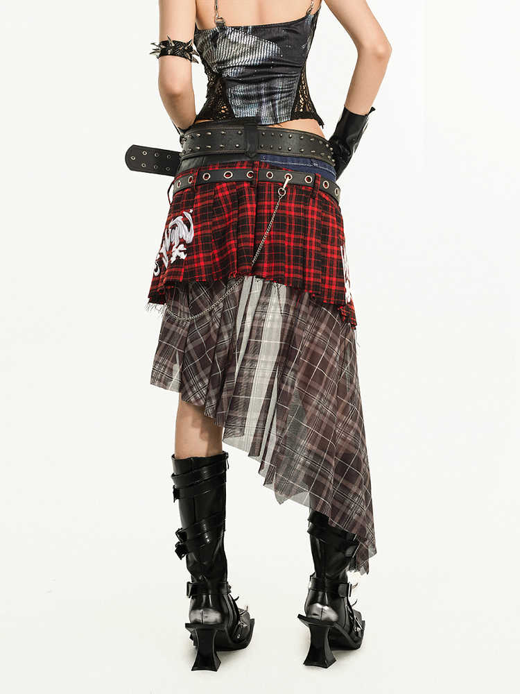 Riot Doll Plaid Girdle Skirt