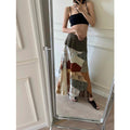 Urban Patchwork Artistic Stitch Long Skirt