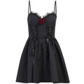 Vampire Rose Jacquard Gothic Slip Dress