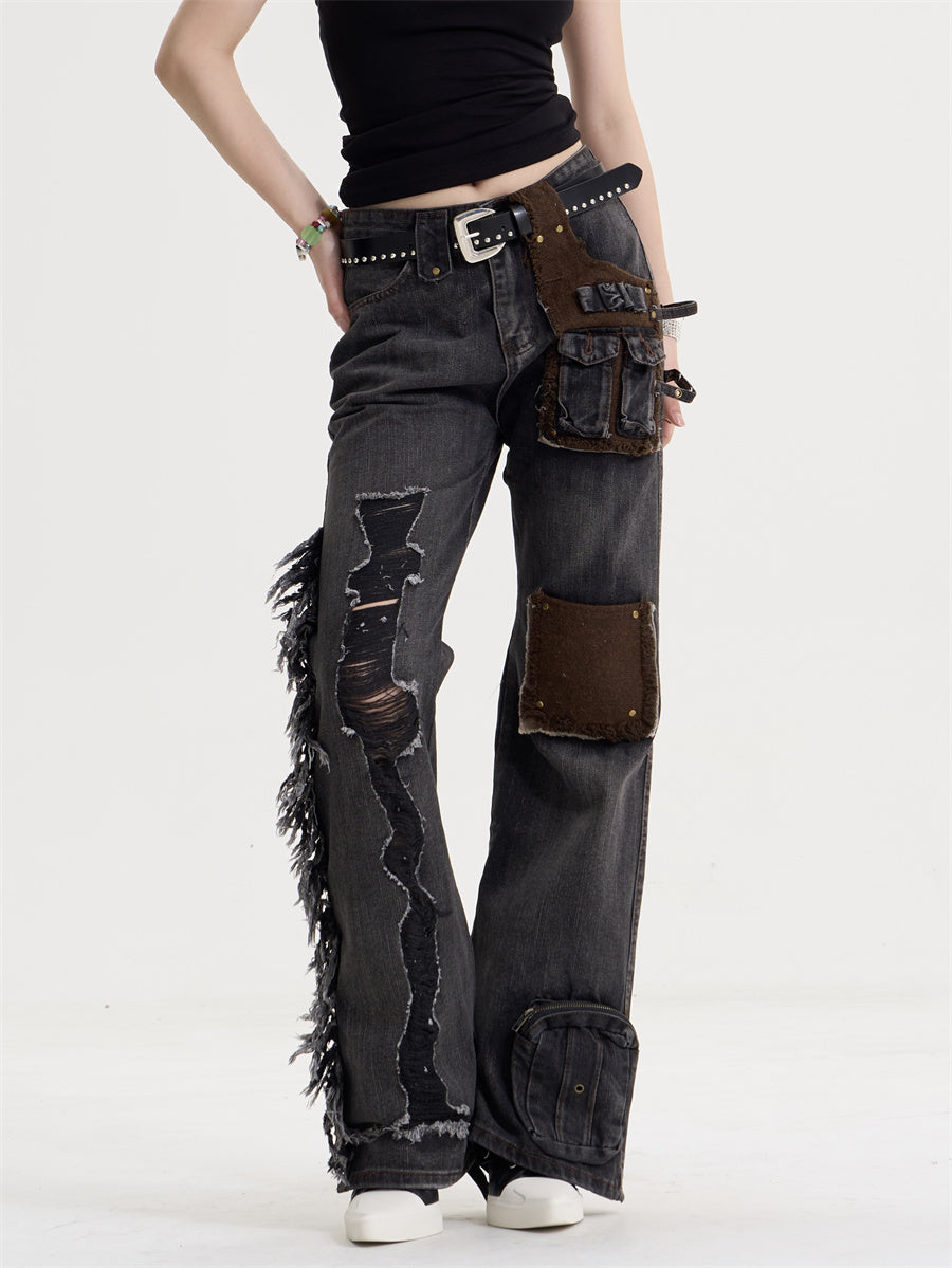 Wild West Fringe Patch Jeans