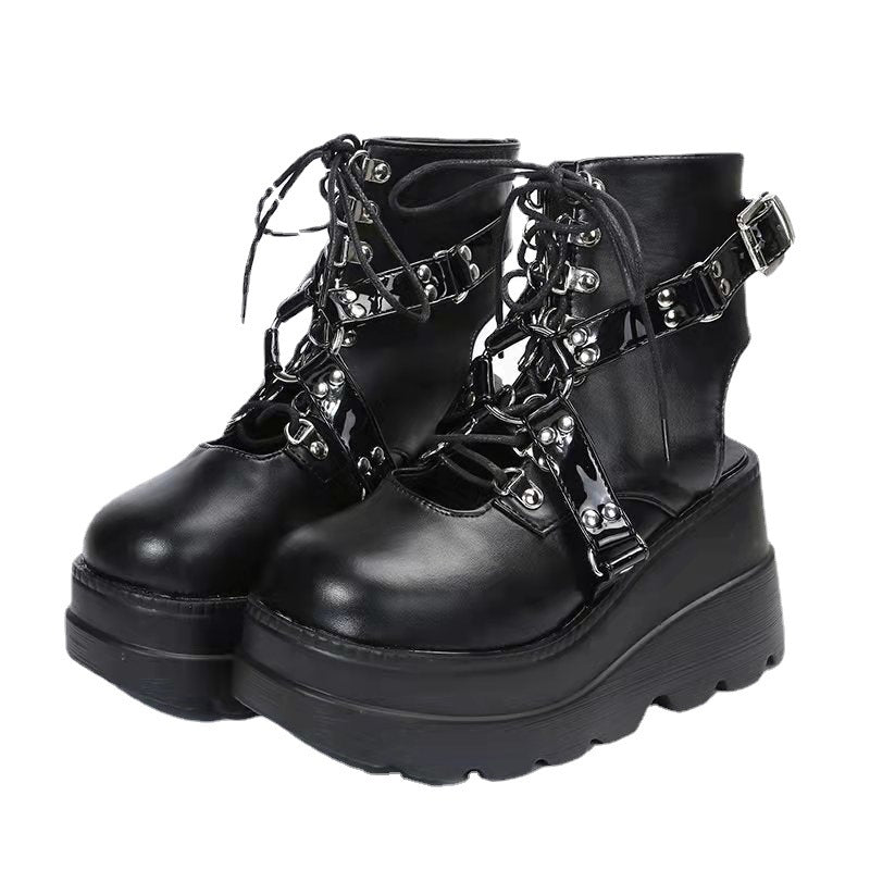 Urban Gothic Matte Platform Cutout Boots