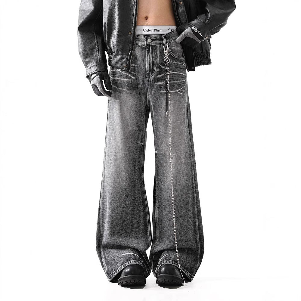 Washed Lightning Micro-Flare Jeans