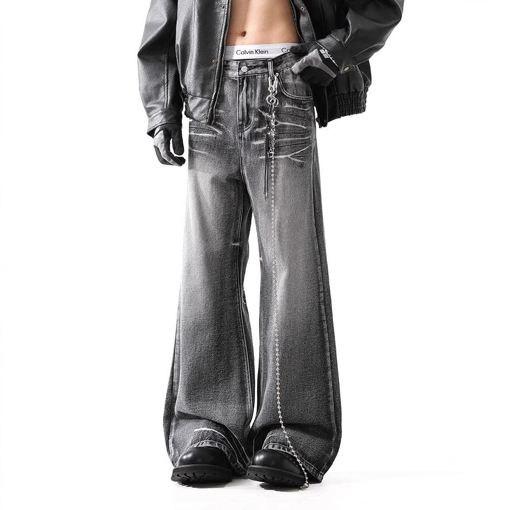 Washed Lightning Micro-Flare Jeans