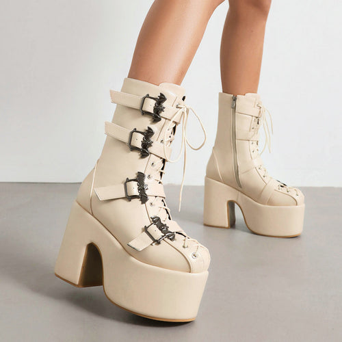 Alt-Girl Bat-Inspired Platform Anime Boots