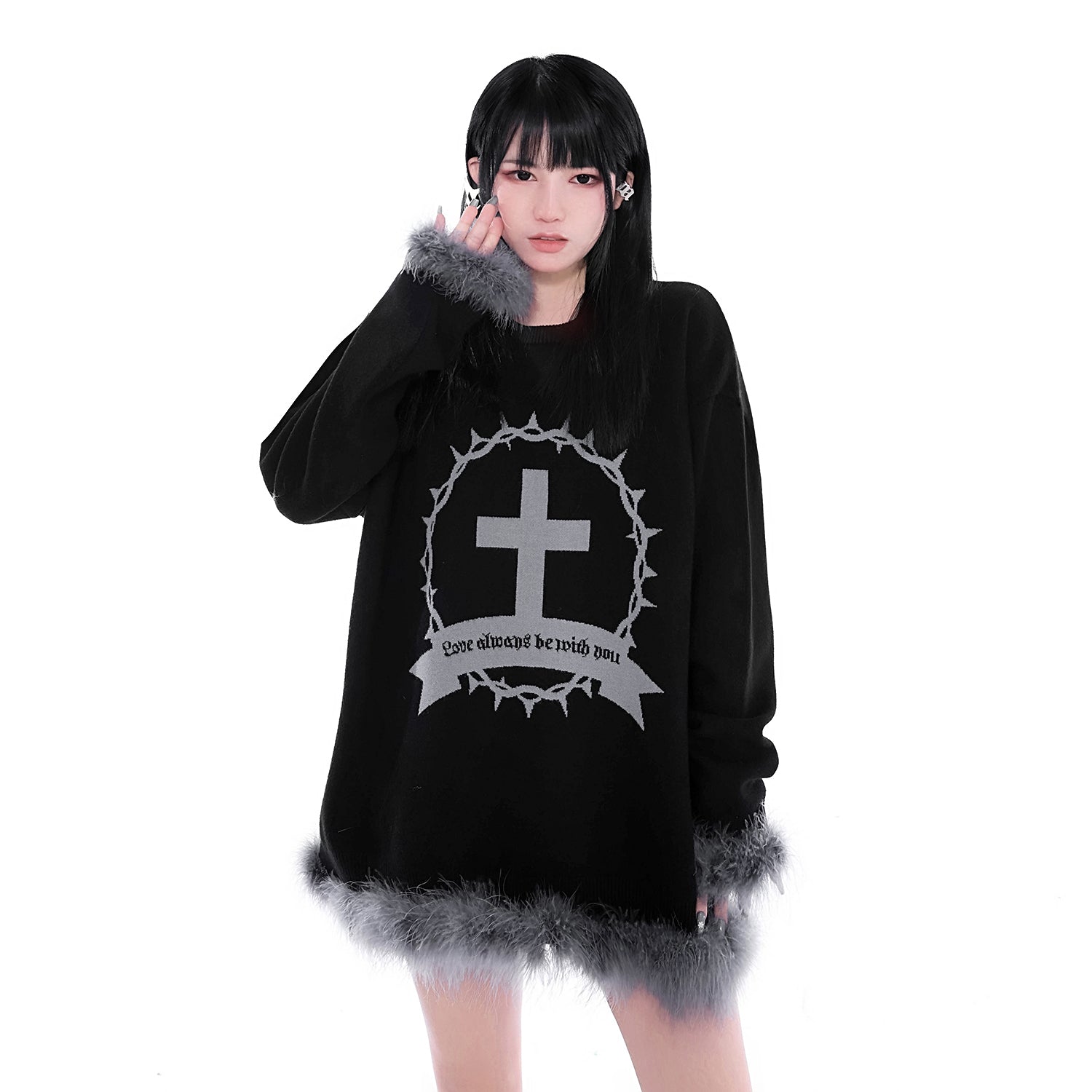 Dark Angel Cross Thorn Oversized Knit