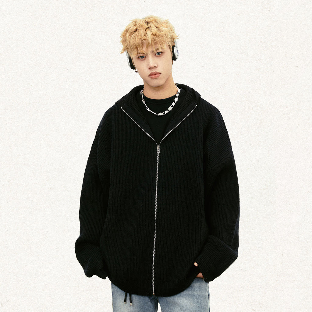 Grunge Zip-Up Oversized Rebel Sweater