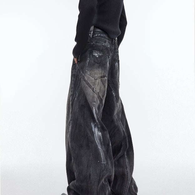 Throwback Heavy-Wash Statement Jeans