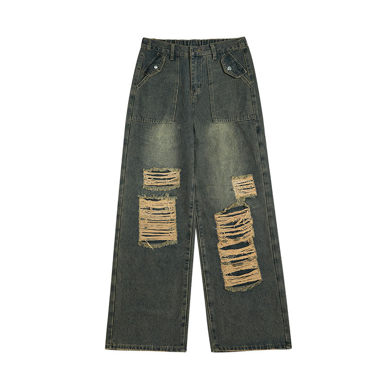 Art School Men's Patch Ripped Denim Jeans