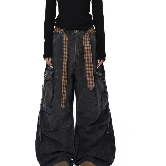Graveyard Belted Wide-Leg Trousers