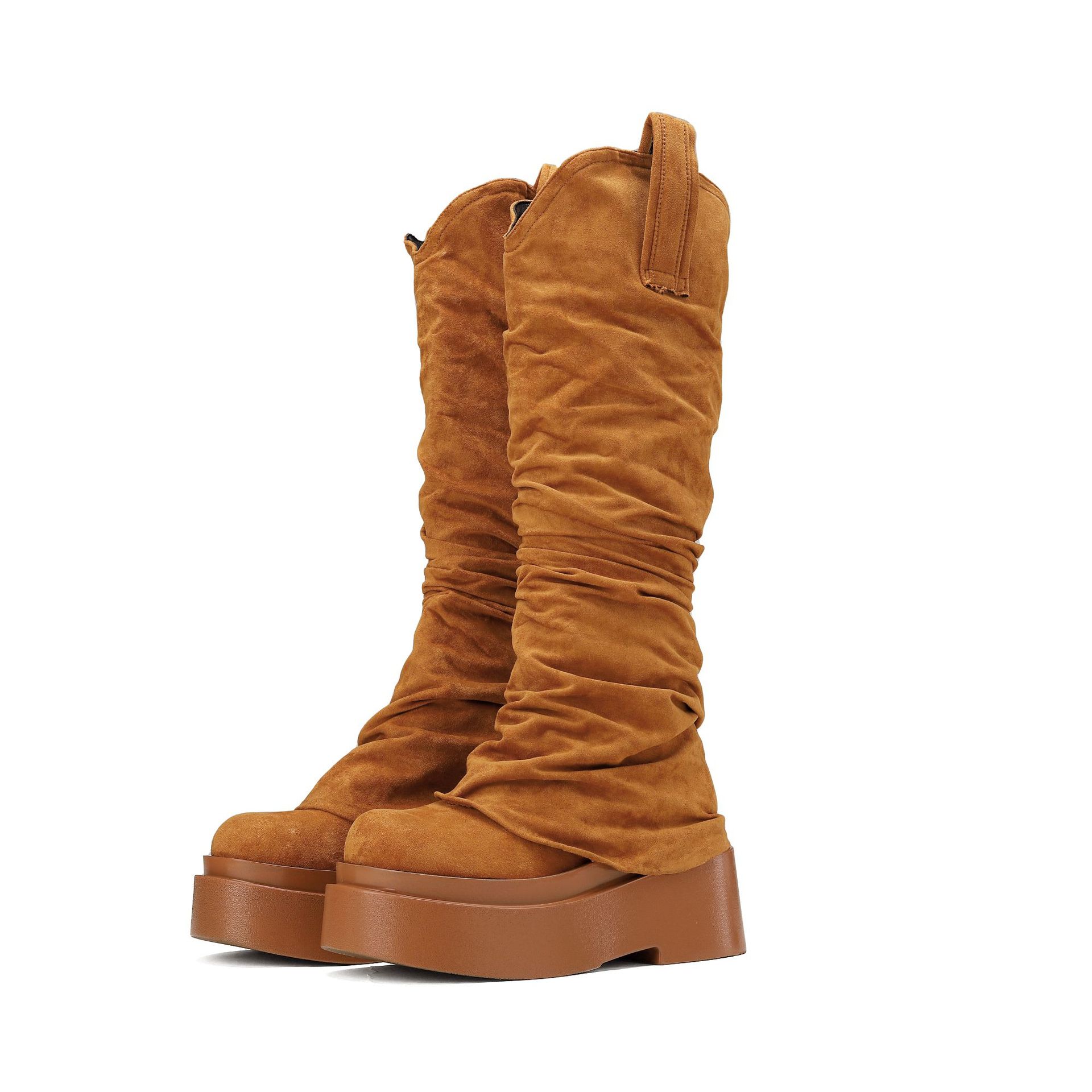 Luxe Faux Suede Platform Boots
