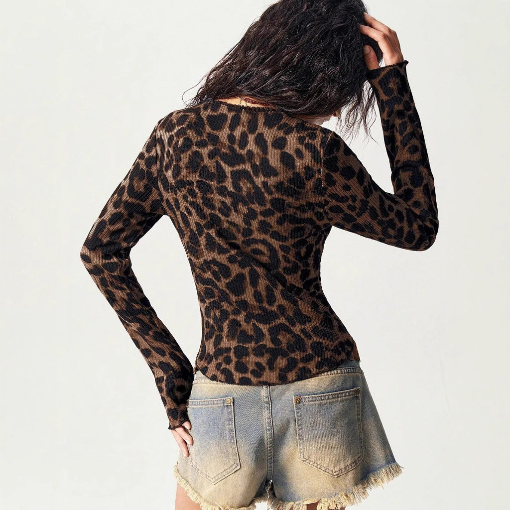 Hot Girl Leopard Knit Cardigan