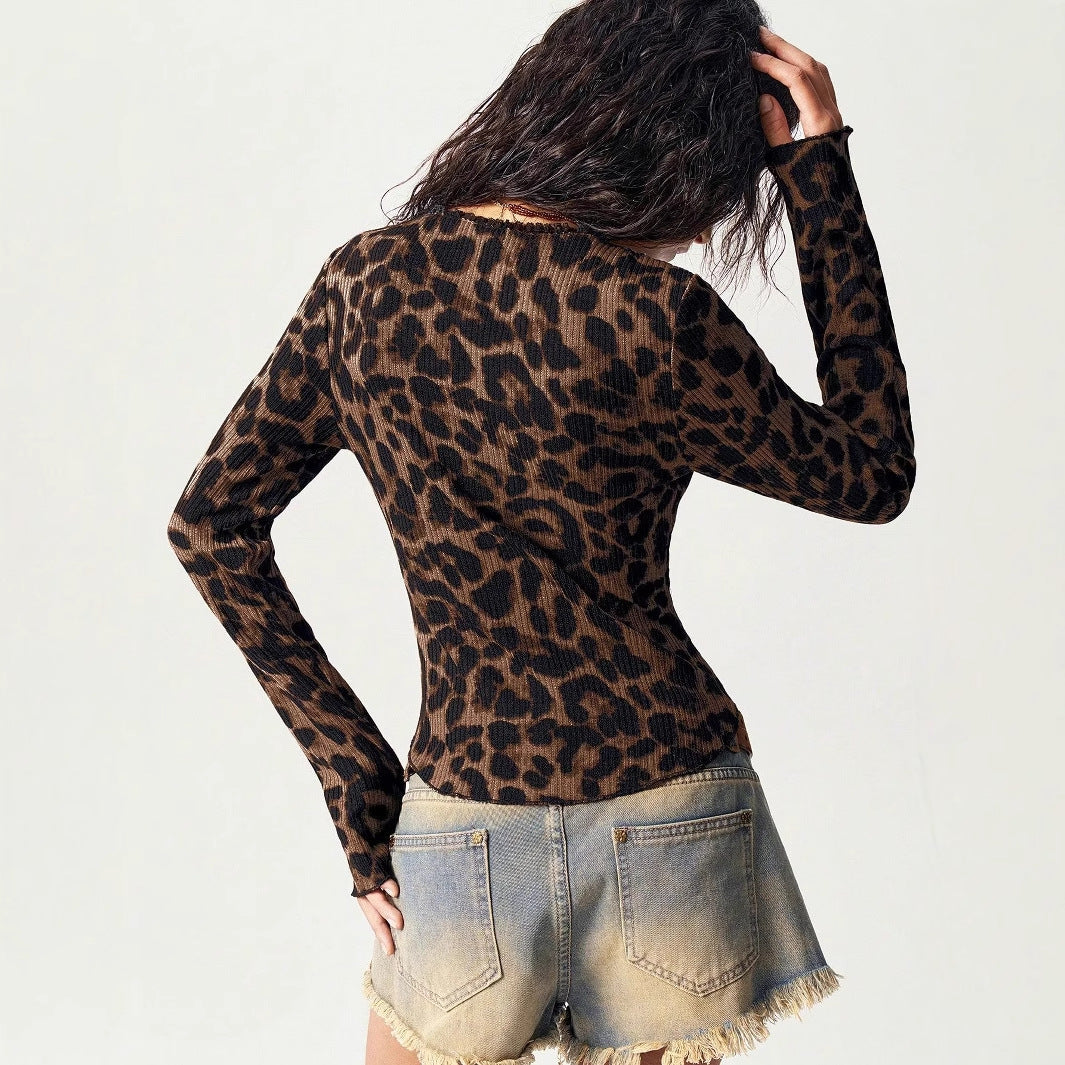 Hot Girl Leopard Knit Cardigan