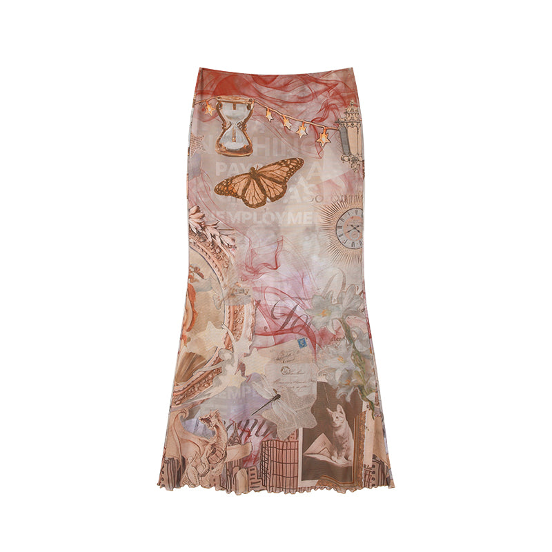 Ethereal Butterfly Maxi Skirt